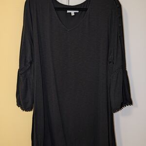 New Directions Black Tunic Top